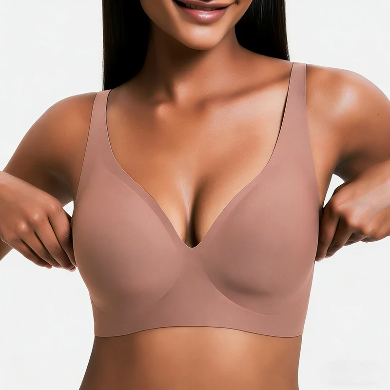 Wireless Womens Comfortable Wireless Bras Push Up Bralettes Seamless Tshirts Bras Deep V Everyday Bras - Image 5